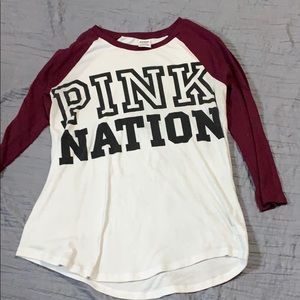 Vs Pink Quarter Sleeve t-shirt